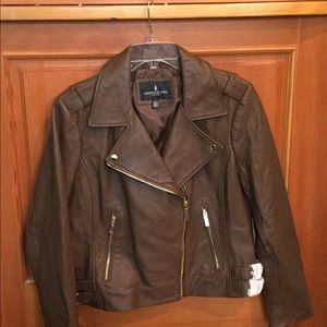 Chocolate brown leather jacket